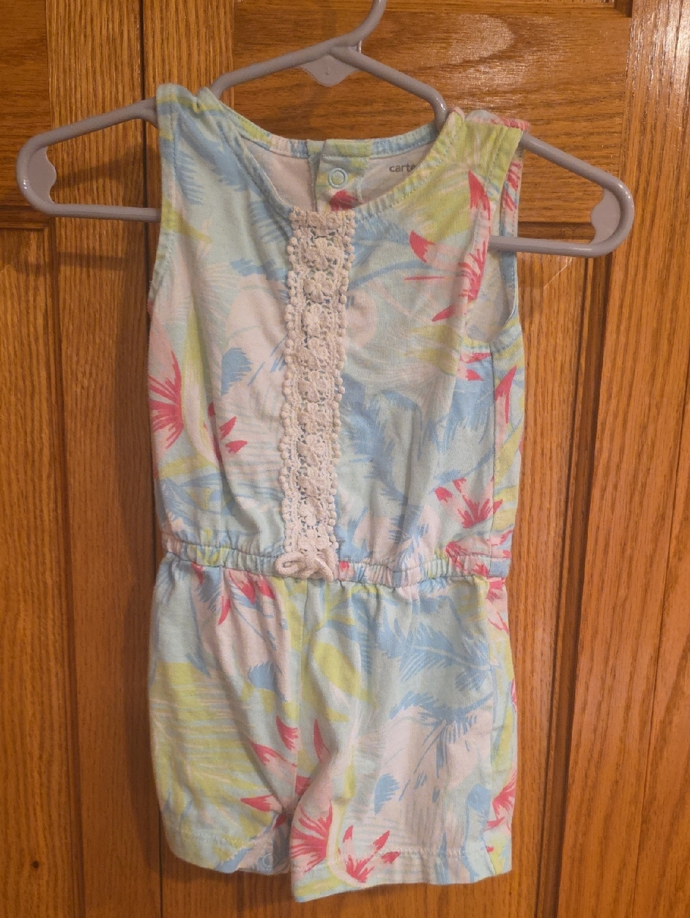 Carter's Pastel Floral Romper One-Piece Bodysuit - Light Blue, Pink, Mint